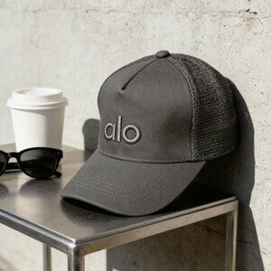 Alo Dark Gray Logo Mesh Baseball Hat